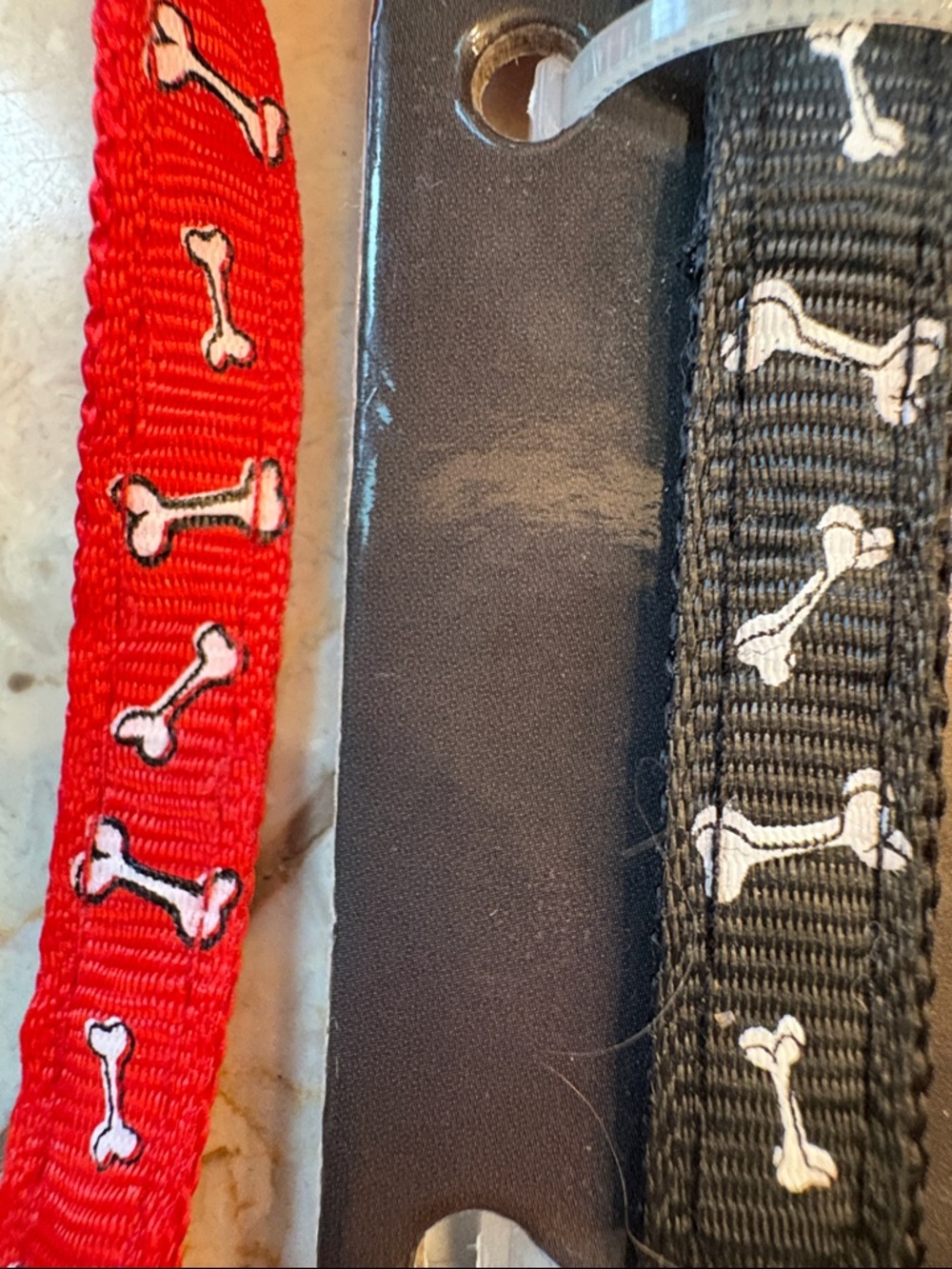 NWT 2-Adjustable Toy Dog Collars - Red & Black Bone Pattern - Picture 16 of 16